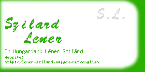 szilard lener business card