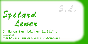 szilard lener business card